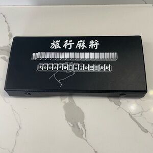 Black Mahjong Set with White Characters